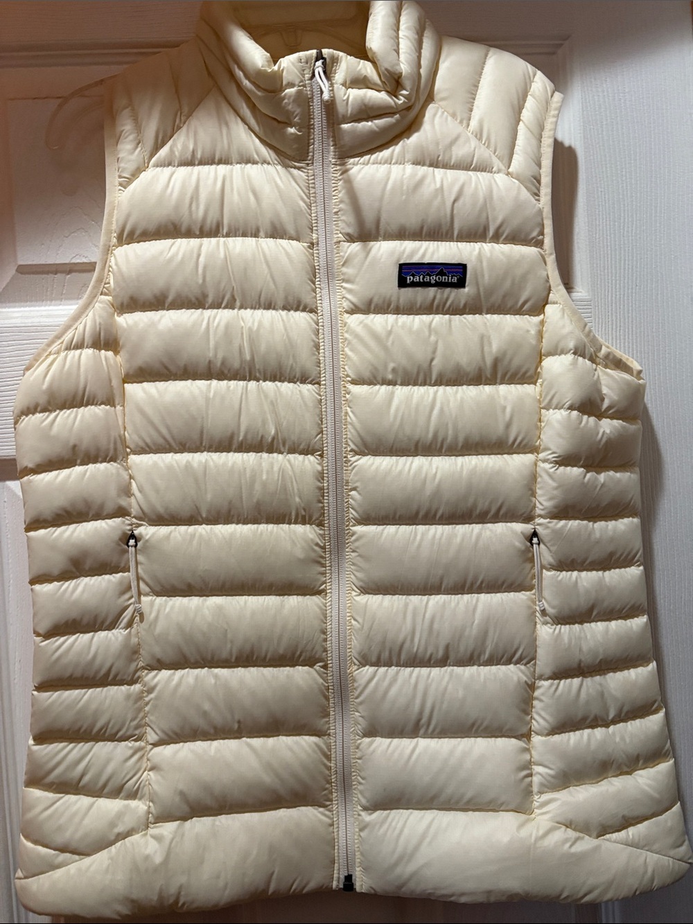 Patagonia Cream Quilted Lightweight Down Vest